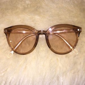 Retro Tan Clear Glasses
